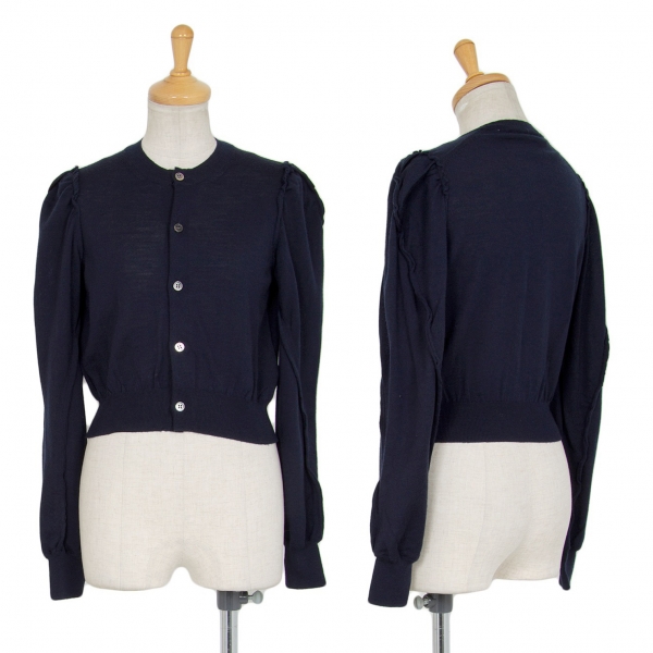 COMME des GARCONS Inside-out Knit Cardigan Navy S-M | PLAYFUL