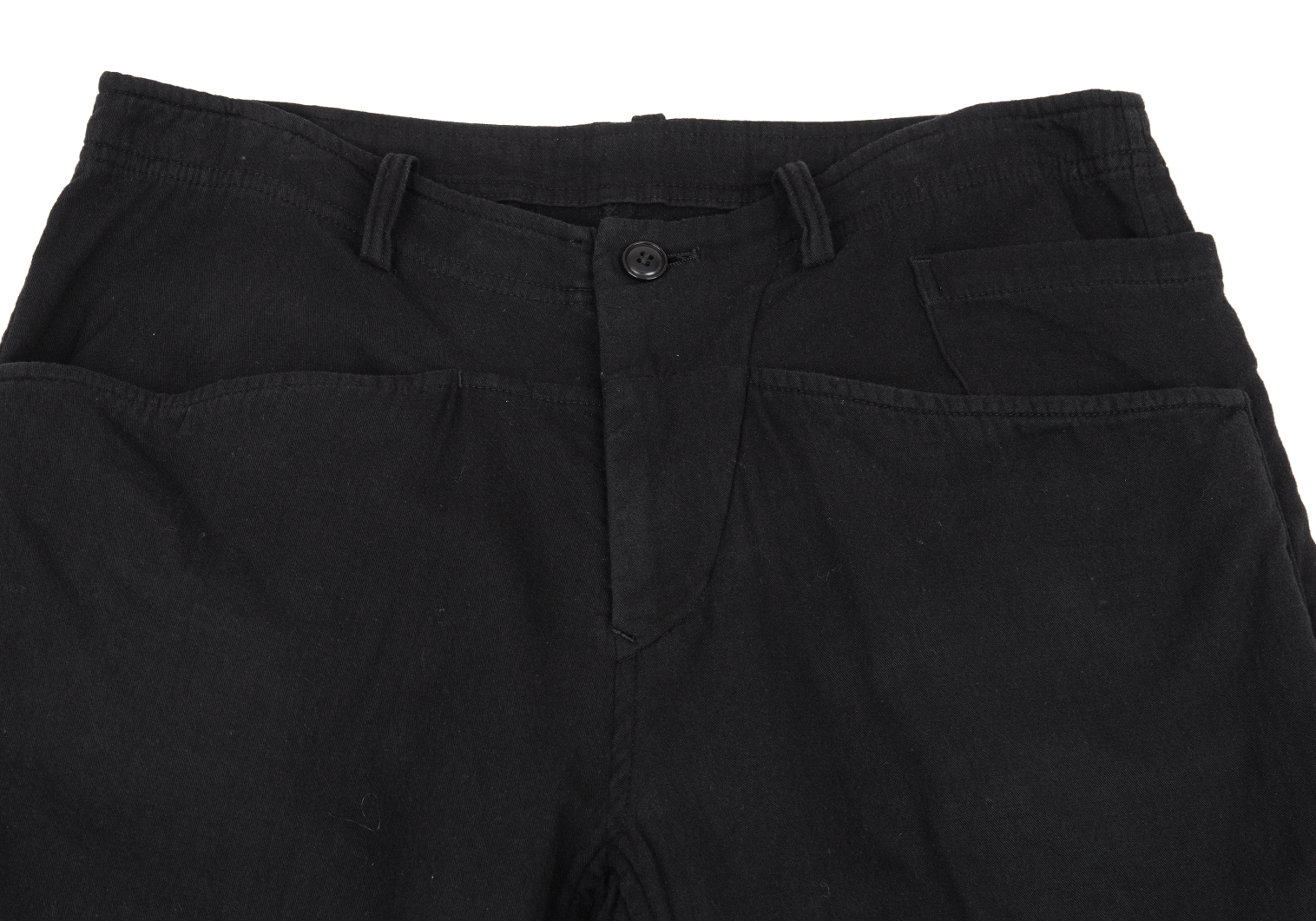 ワイズY's コットンウールポケットデザインパンツ 黒2