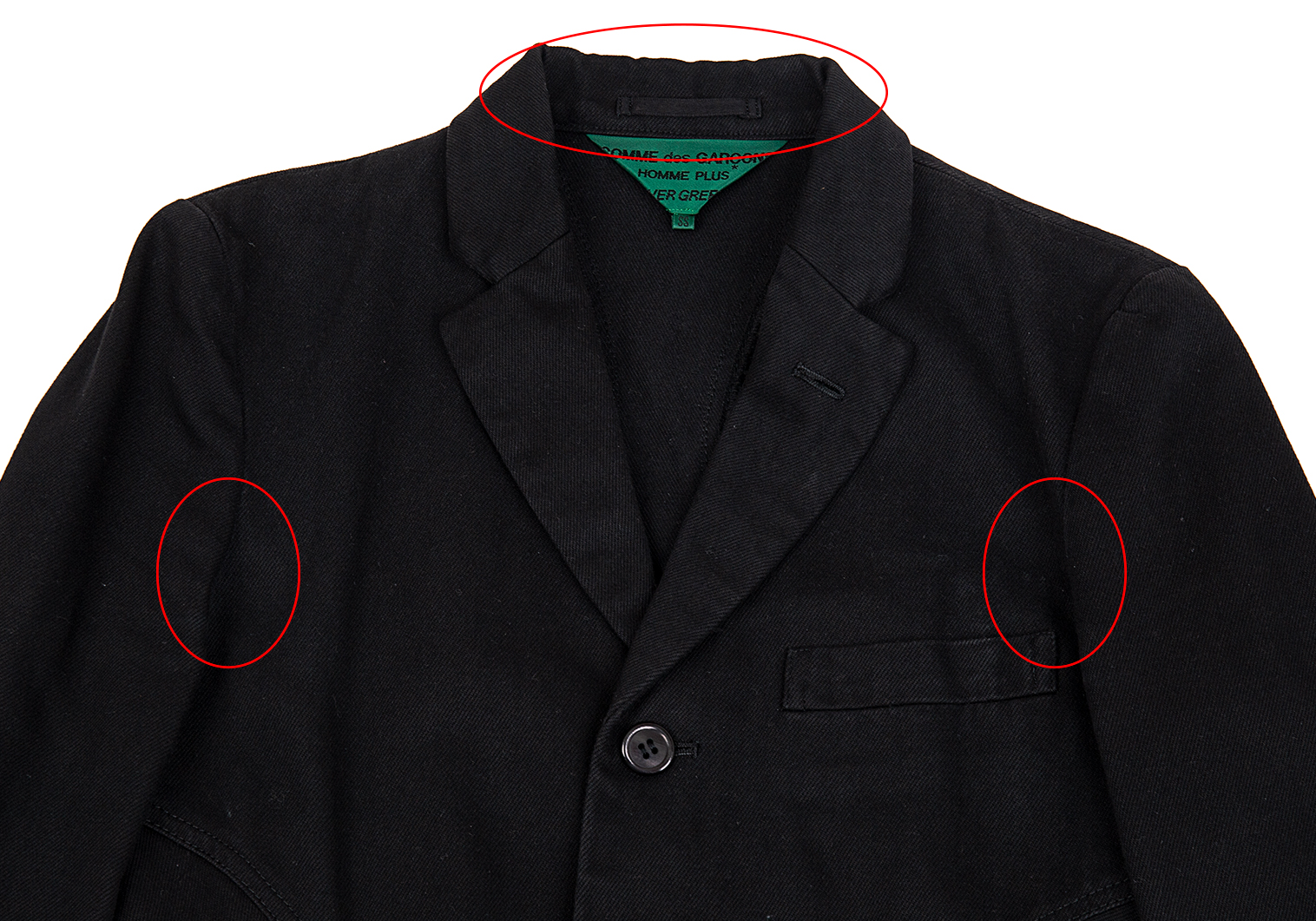 BLACK COMME des GARCONS スナップボタン装飾コットンシャツ