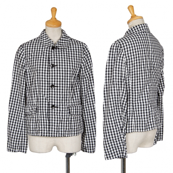 BLACK COMME des GARCONS Gingham Check Jacket White,Black S | PLAYFUL