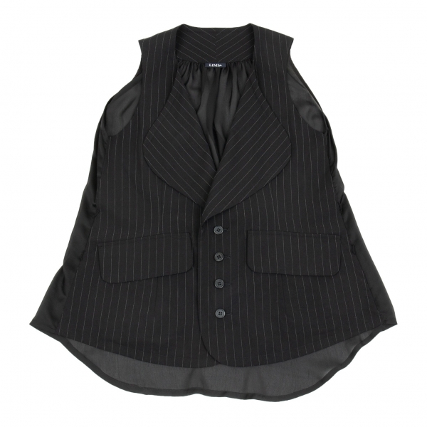 LIMI feu Back see-through Vest (Waistcoat) Black S | PLAYFUL