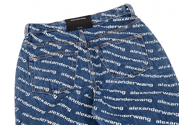ALEXANDER WANG Biased Logo Printed Denim Pants Indigo 27