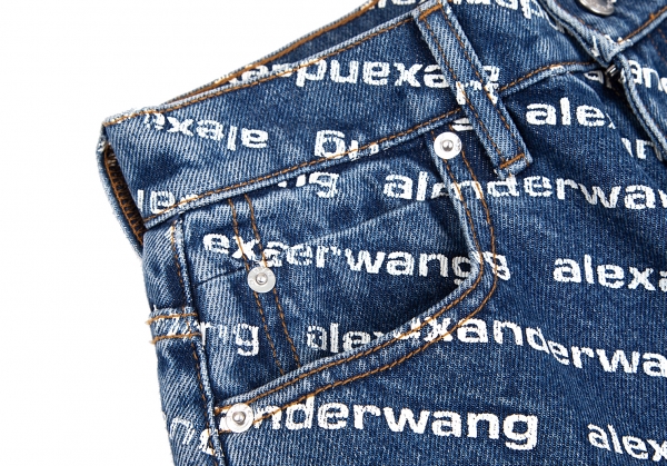 ALEXANDER WANG Biased Logo Printed Denim Pants Indigo 27