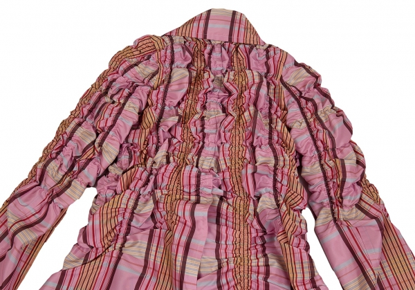COMME des GARCONS HOMME PLUS Plaid Shirring Jacket Pink XS