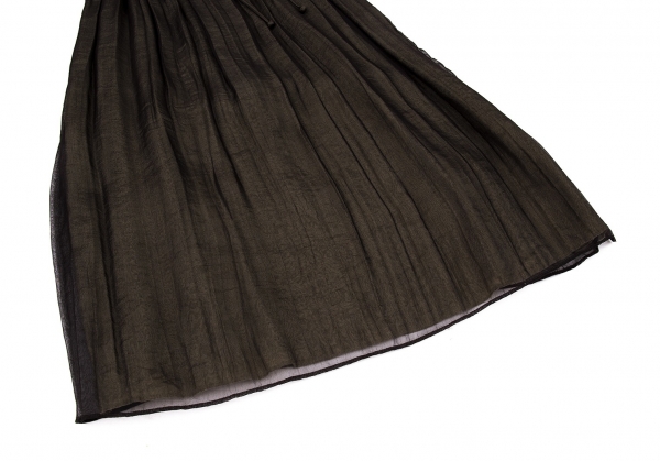 ISSEY MIYAKE FETE Layered Pleats Skirt Khaki-green 3 | PLAYFUL