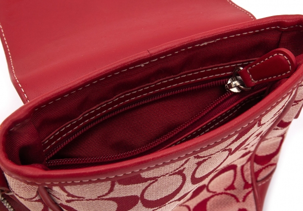 COACH Flap Shoulder Bag Red,Ivory | PLAYFUL