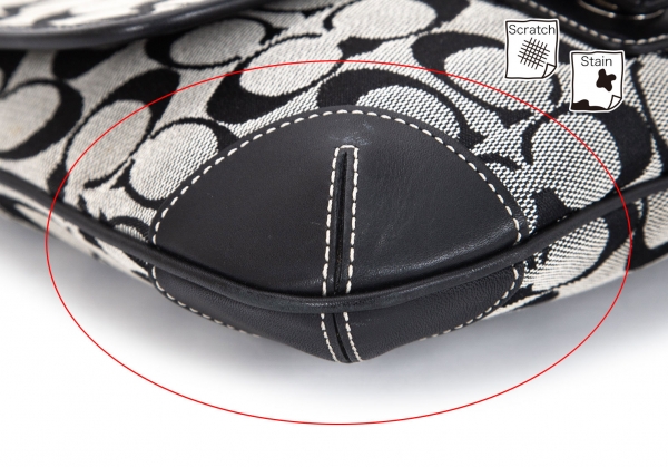Coach Small C Purse Leather Canvas Bag Adjustable Strap Satchel Black Gray  2158 | eBay