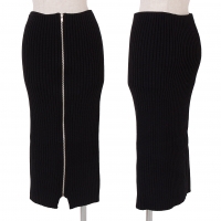  Yohji Yamamoto FEMME Front Zip Rib Knit Skirt Black S~M